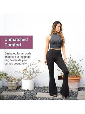 Satina Black Flared Leggings – XXL